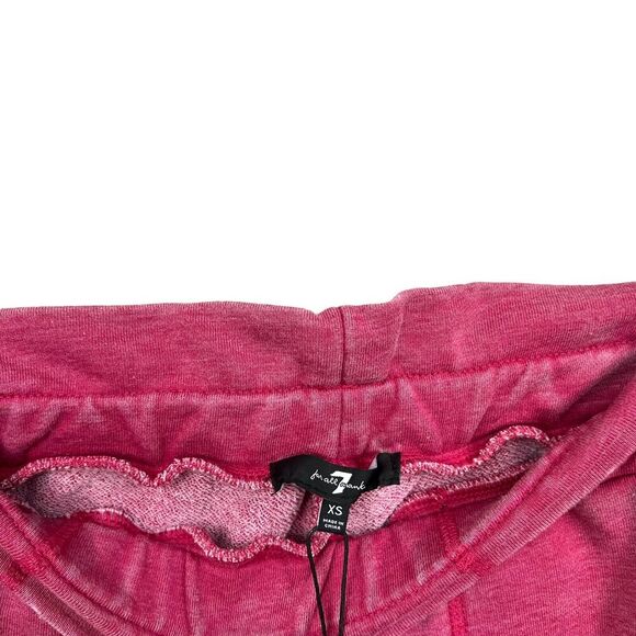 7 For All Mankind Womens Crop Jogger Sweatpants Ruffled Pockets Fuchsia Sz XS - Picture 4 of 6